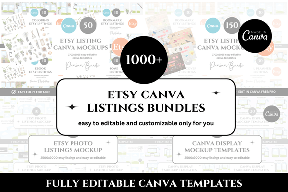 1.245 Etsy Canva Mockup Bundle: Elevate Your Shop's Visuals