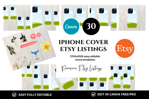 30 Premium Etsy Listings Mockup for Digital Shops