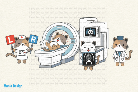 Adorable Cat Nurse PNG for Radiology Clinic Design