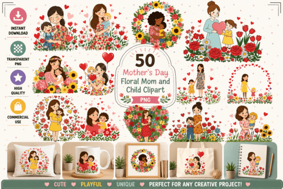 Celebrate Mother's Day with Adorable Floral Clipart