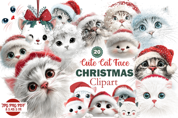 Charming Christmas Cat Clipart for Festive Design