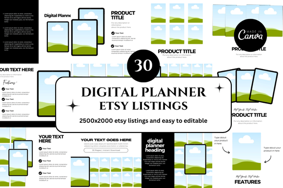 Elevate Your Etsy Shop: 30 Digital Planner Mockups