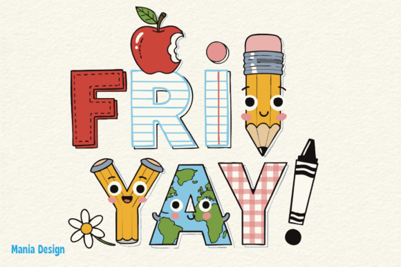 FriYay School Supplies Teacher PNG: A Whimsical Design Asset
