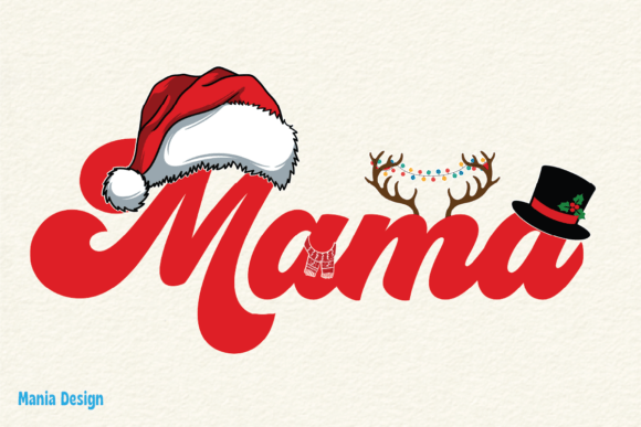 Mama Christmas PNG Reindeer Hat: Festive Design Asset