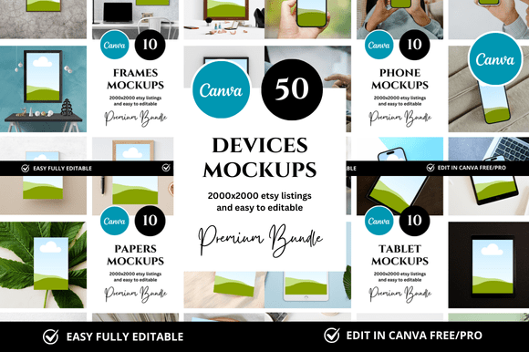 Mastering Visual Presentation with a 50 Device Etsy Mockup Collection