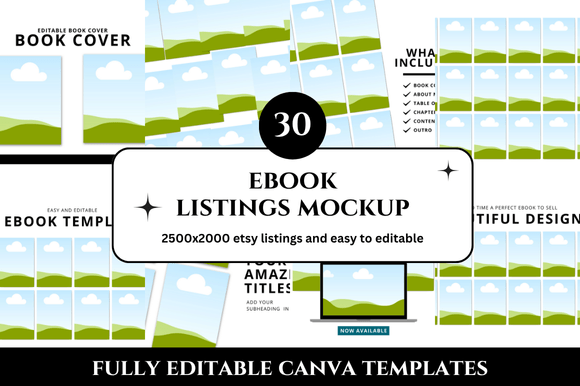 Streamline Your Etsy Shop with 30 Ebook Listings Mockup