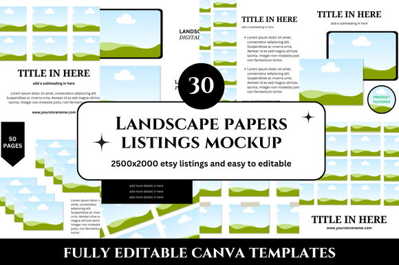 Streamline Your Etsy Shop with 30 Landscape Mockup Templates